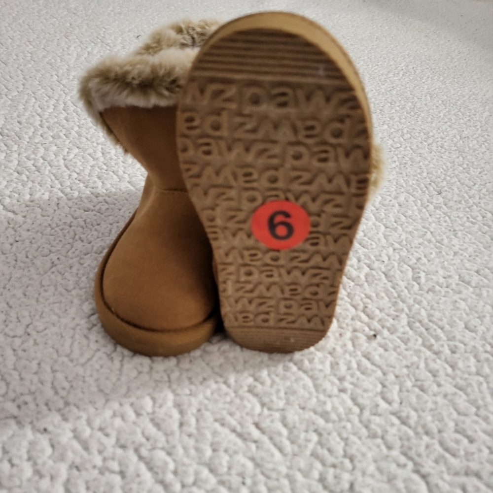 Cozy Tan Kids Boots - Picture 2 of 4